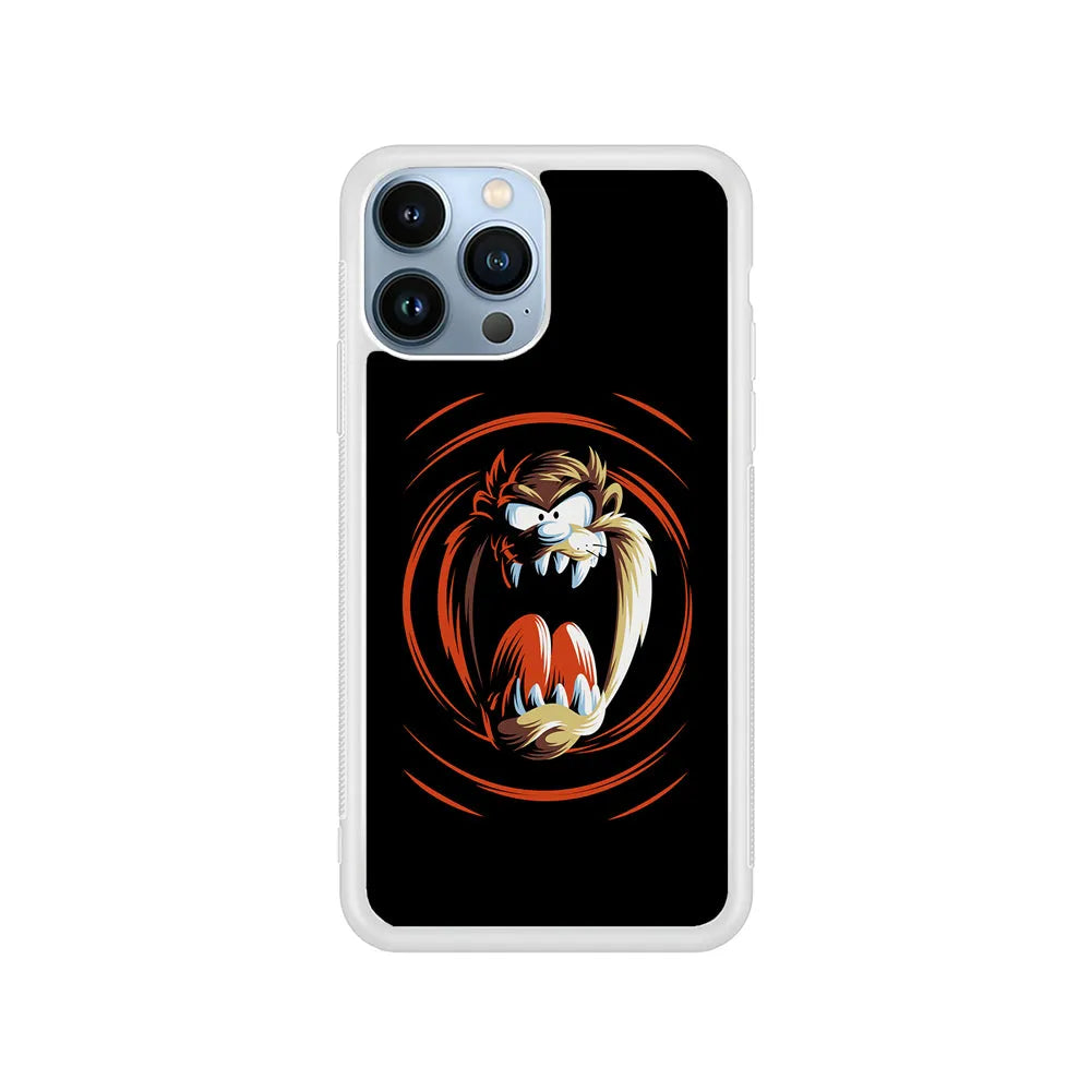 The Tasmanian Devil Face iPhone 13 Pro Case-Rubber / White (2D Case)-Xtracase