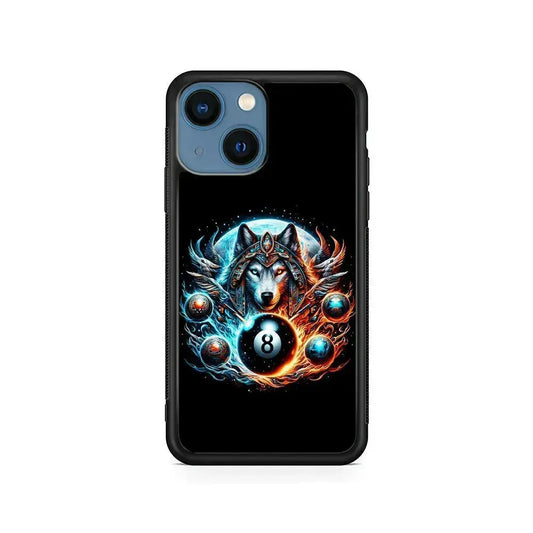 The Wolf Ball Number 8 iPhone 13 Mini Case-Rubber / Black (2D Case)-Xtracase