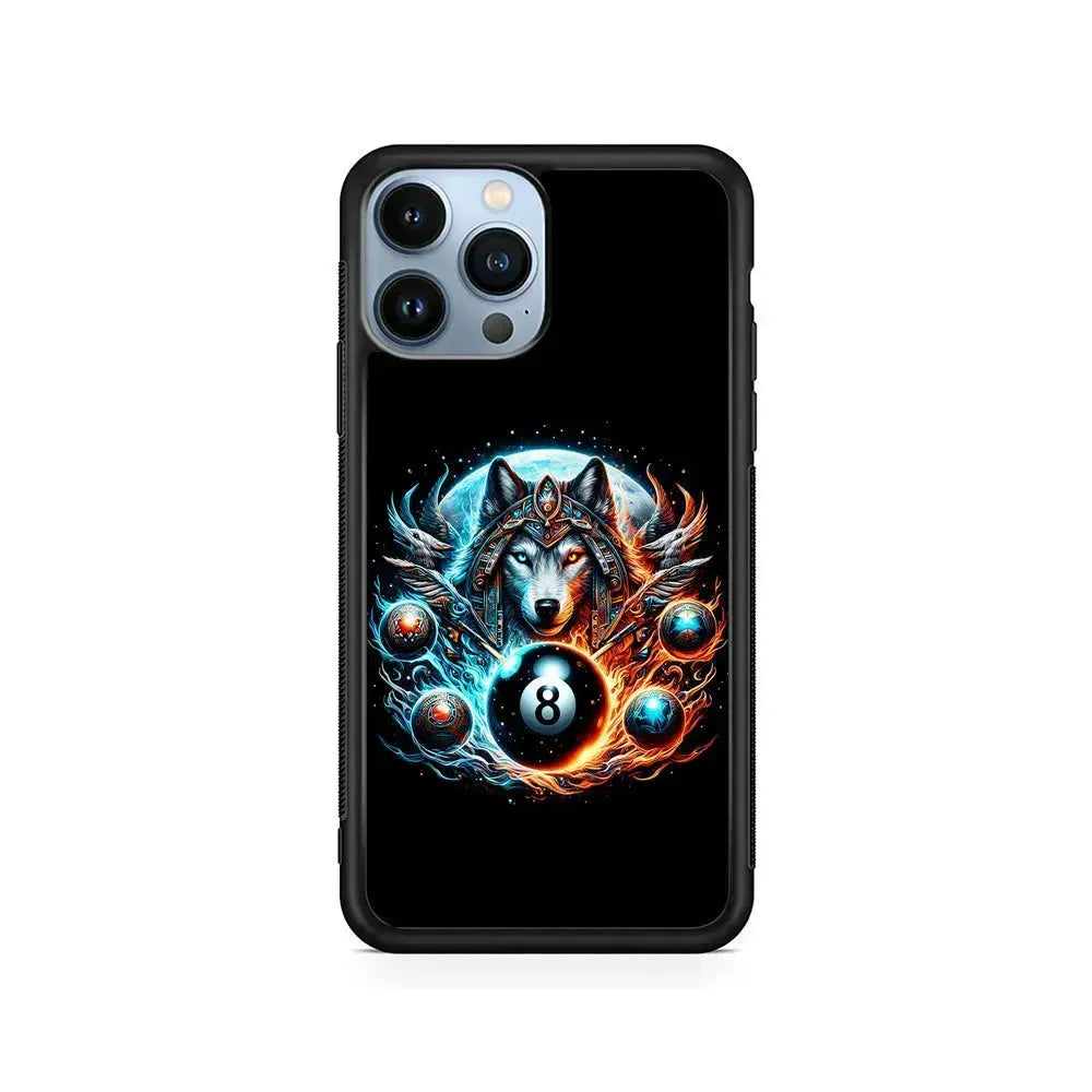 The Wolf Ball Number 8 iPhone 15 Pro Max Case-Rubber / Black (2D Case)-Xtracase