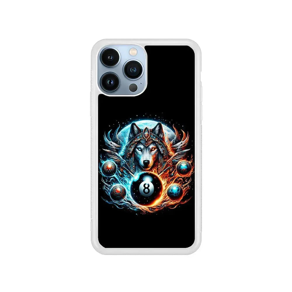 The Wolf Ball Number 8 iPhone 15 Pro Max Case-Rubber / White (2D Case)-Xtracase