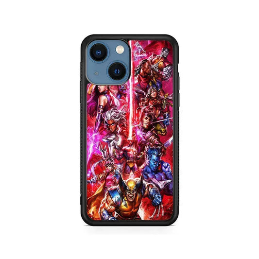 The X-Men vs Magneto Art iPhone 13 Mini Case-Rubber / Black (2D Case)-Xtracase