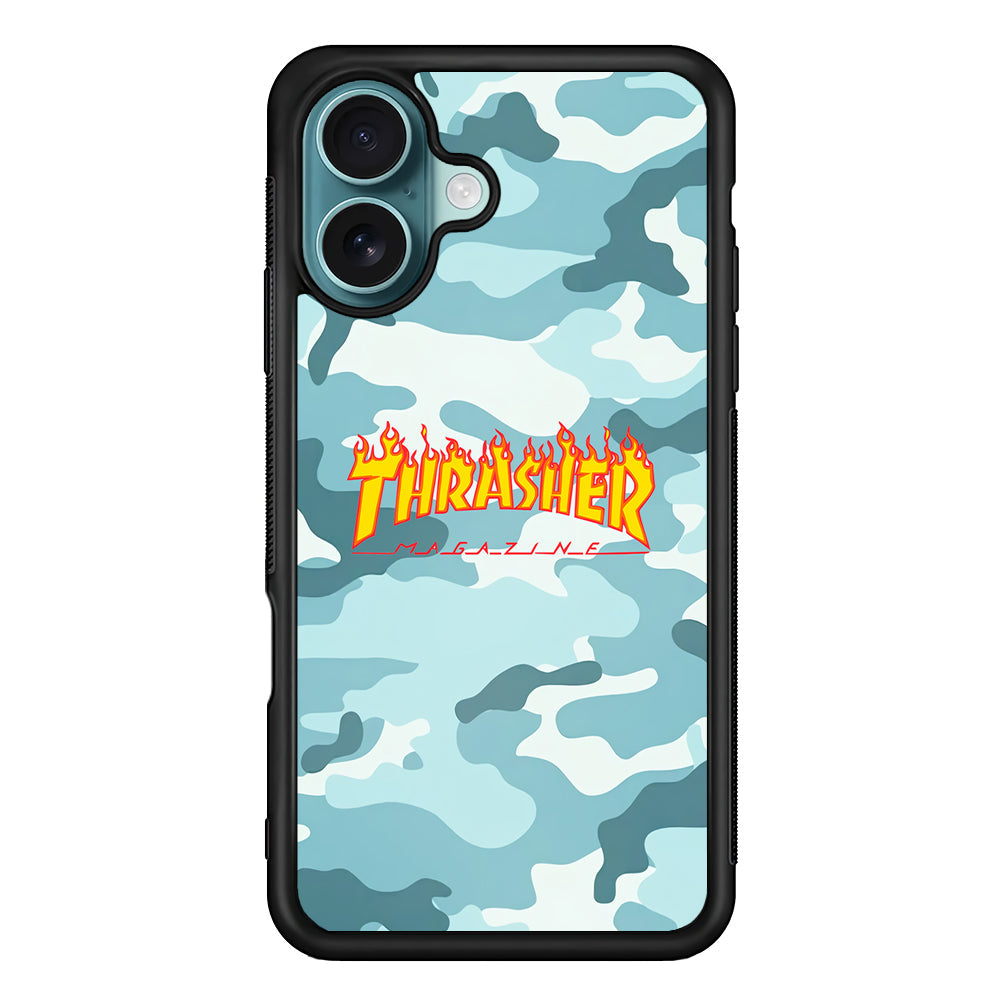 Thrasher Camo Light Blue iPhone 16 Plus Case - Xtracase