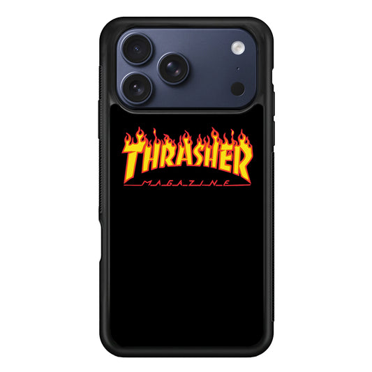 Thrasher Magazine Black Simple Fire iPhone 17 Pro Case - Xtracase