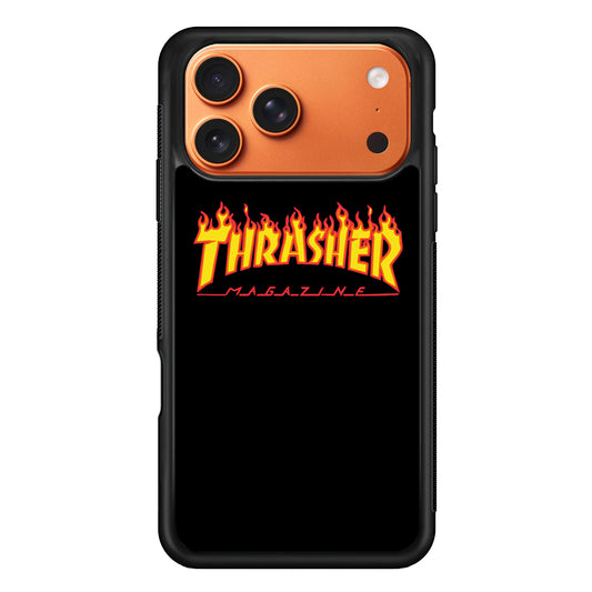 Thrasher Magazine Black Simple Fire iPhone 17 Pro Max Case