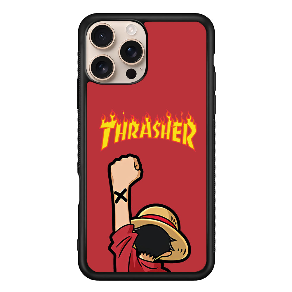 Thrasher Maroon Luffy iPhone 16 Pro Case - Xtracase