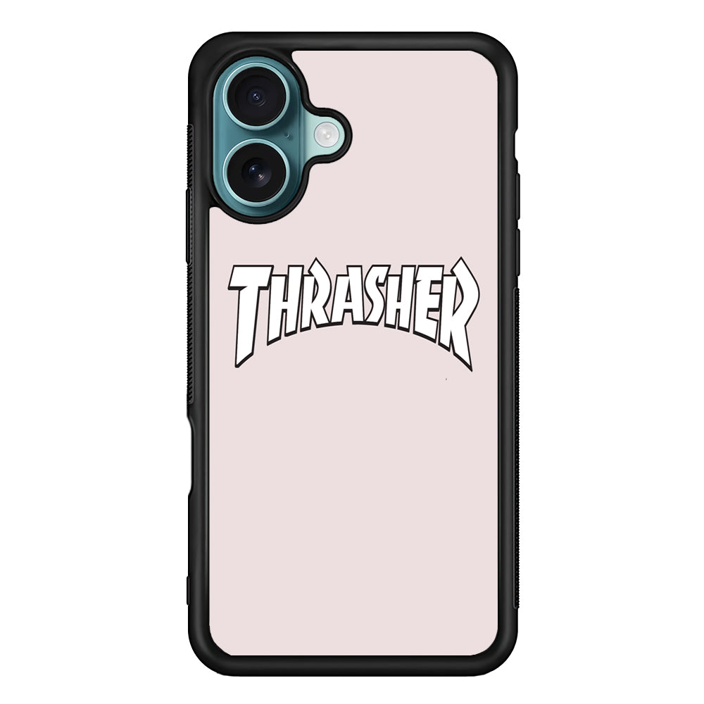 Thrasher Pearl White Logo iPhone 16 Case - Xtracase