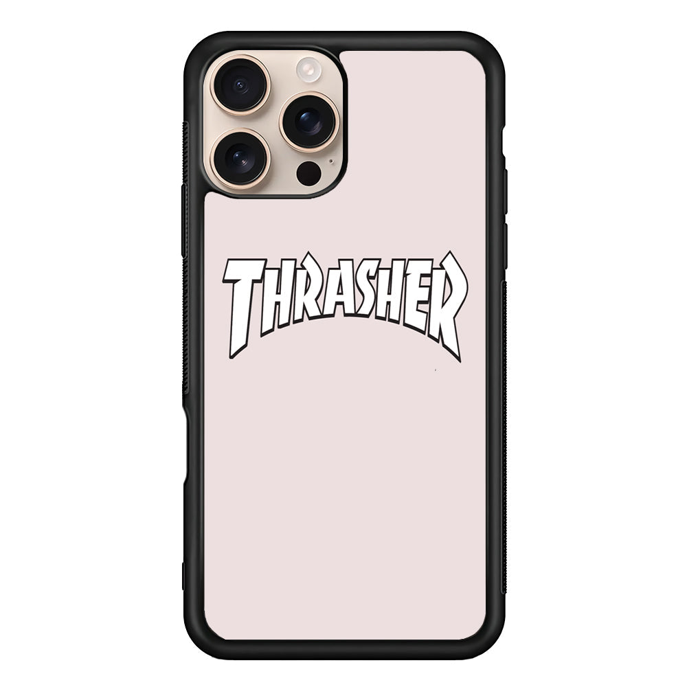 Thrasher Pearl White Logo iPhone 16 Pro Max Case - Xtracase