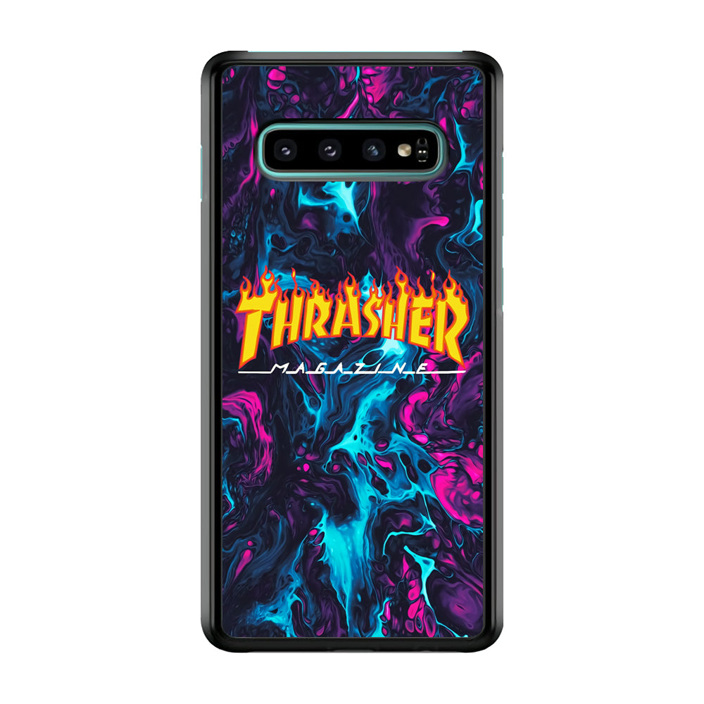Thrasher Purple Liquid Samsung Galaxy S10 Case-Xtracase