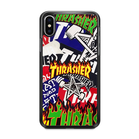Thrasher Sticker Flat iPhone Xs Case-Xtracase