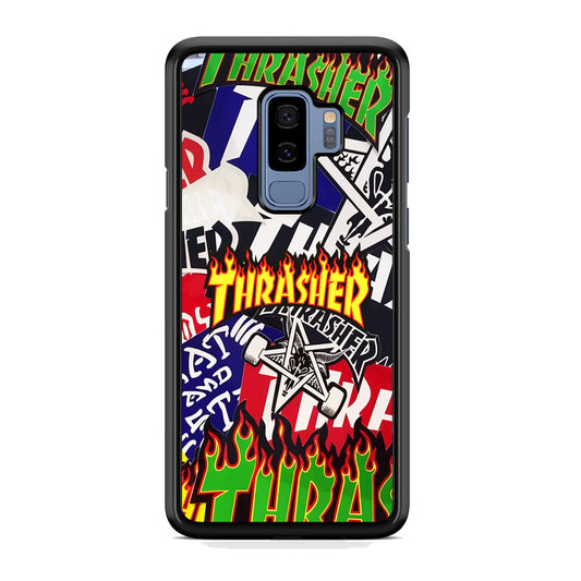 Thrasher Sticker Flat Samsung Galaxy S9 Plus Case-Xtracase