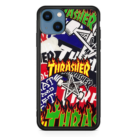 Thrasher Sticker Flat iPhone 14 Plus Case-Xtracase