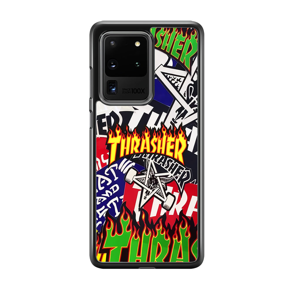 Thrasher Sticker Flat Samsung Galaxy S20 Ultra Case-Xtracase