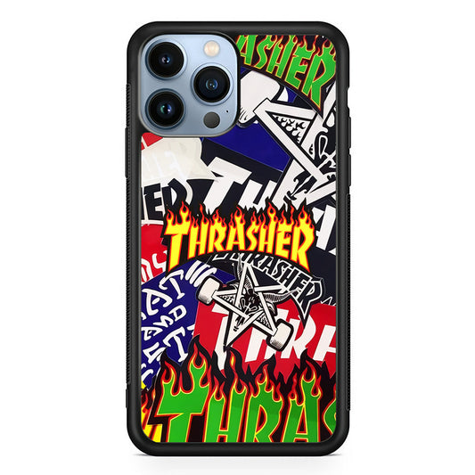 Thrasher Sticker Flat iPhone 15 Pro Case-Xtracase