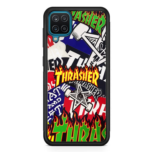 Thrasher Sticker Flat Samsung Galaxy A12 Case-Xtracase