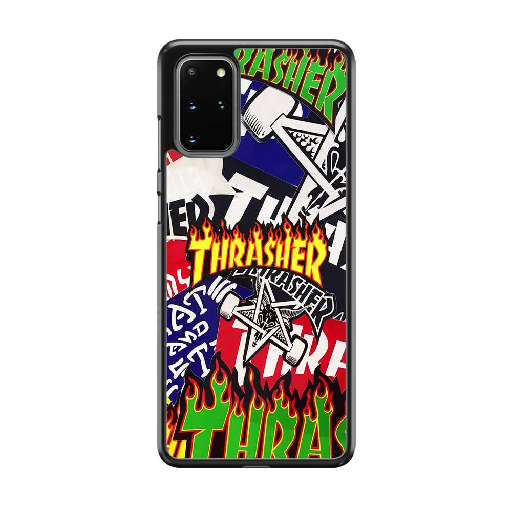 Thrasher Sticker Flat Samsung Galaxy S20 Plus Case-Xtracase