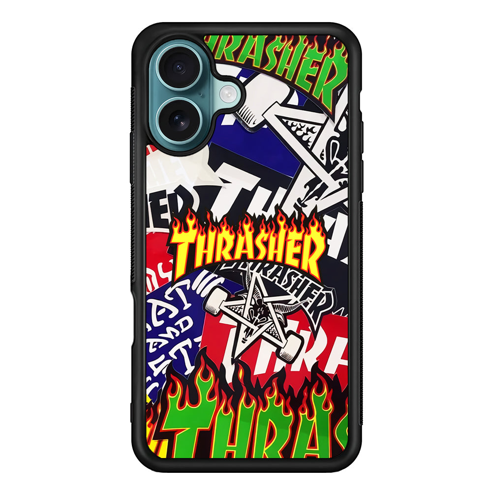 Thrasher Sticker Flat iPhone 16 Case - Xtracase