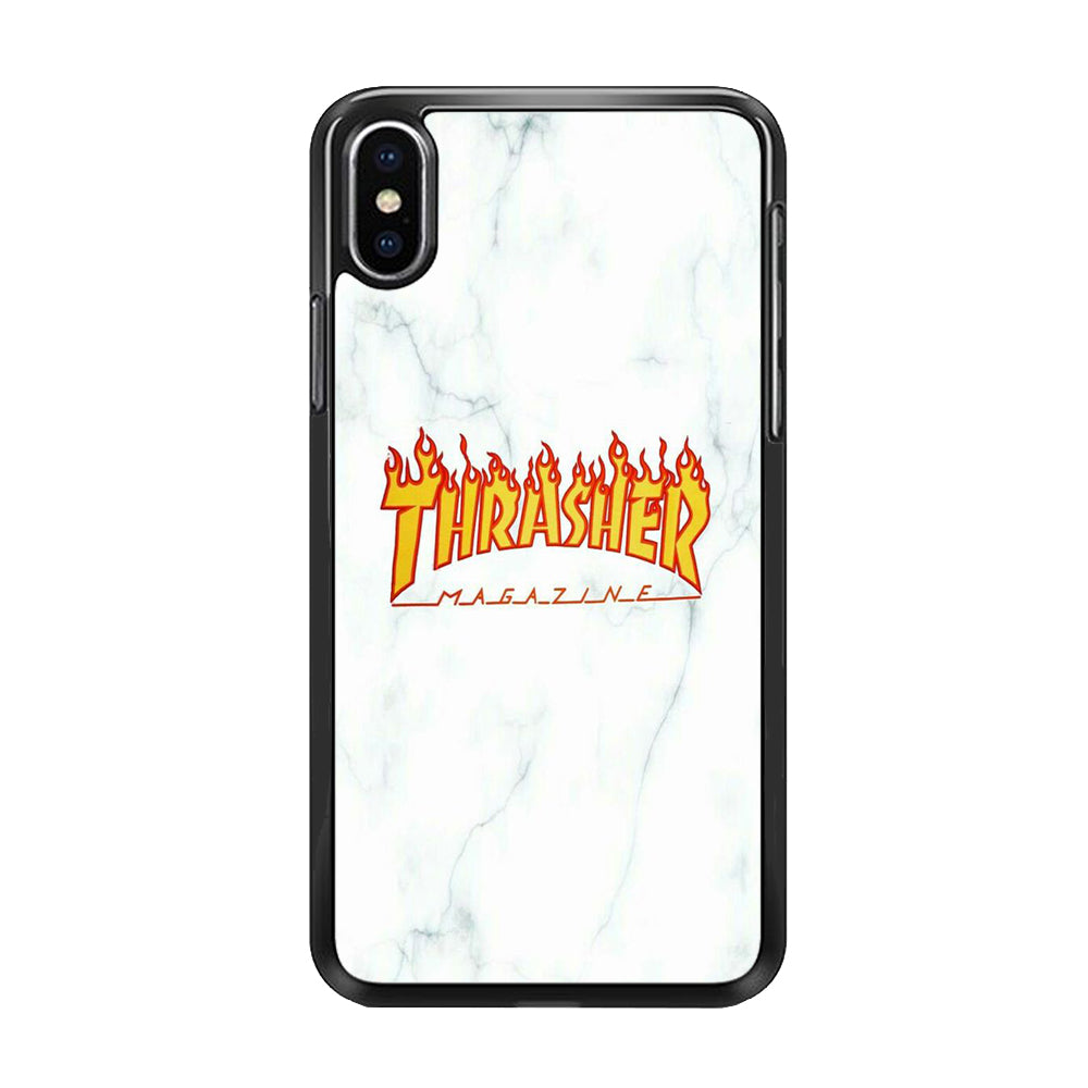 Thrasher White Marble iPhone XS Case-Xtracase