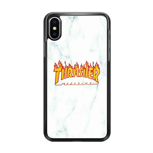 Thrasher White Marble iPhone X Case-Xtracase