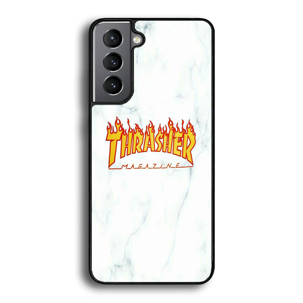 Thrasher White Marble Samsung Galaxy S21 Plus Case-Xtracase