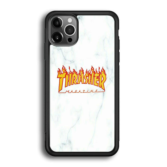 Thrasher White Marble iPhone 12 Pro Case-Xtracase