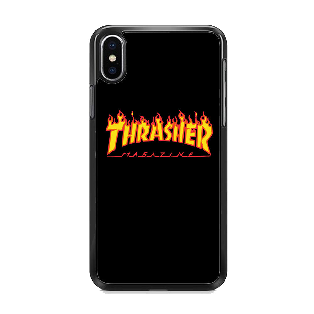 Thrasher Magazine Black Simple Fire iPhone XS Case-Xtracase
