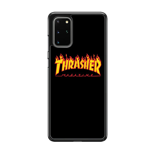 Thrasher Magazine Black Simple Fire Samsung Galaxy S20 Plus Case-Xtracase