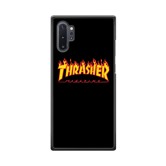 Thrasher Magazine Black Simple Fire Samsung Galaxy Note 10 Plus Case-Xtracase