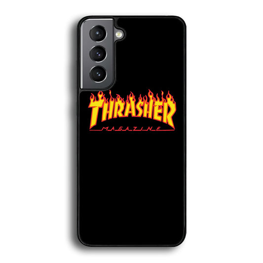 Thrasher Magazine Black Simple Fire Samsung Galaxy S21 Plus Case-Xtracase