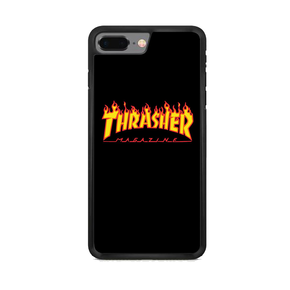 Thrasher Magazine Black Simple Fire iPhone 8 Plus Case-Xtracase