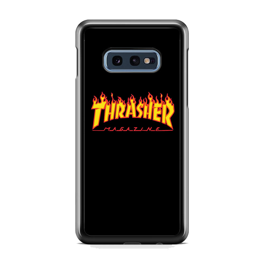 Thrasher Magazine Black Simple Fire Samsung Galaxy S10E Case-Xtracase