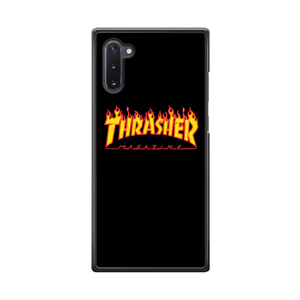 Thrasher Magazine Black Simple Fire Samsung Galaxy Note 10 Case-Xtracase