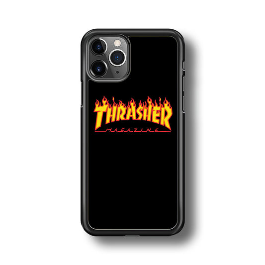 Thrasher Magazine Black Simple Fire iPhone 11 Pro Max Case-Xtracase