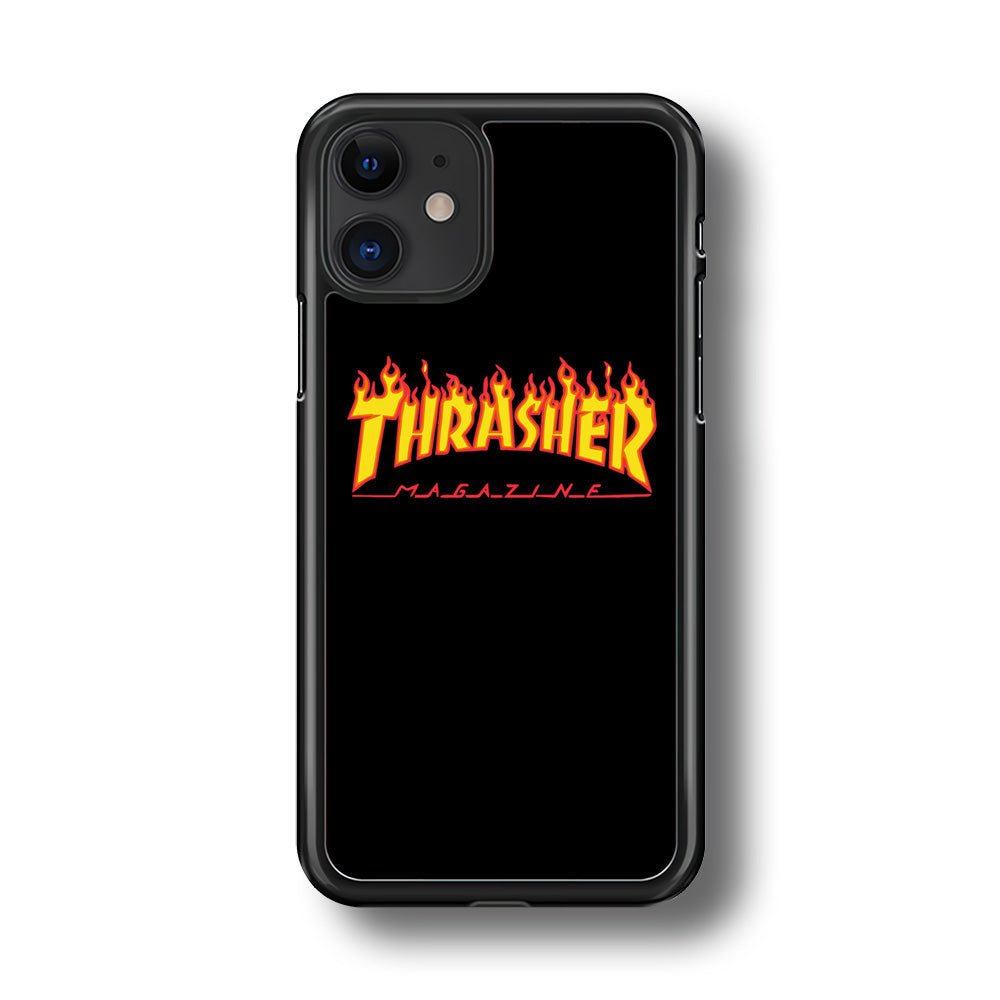 Thrasher Magazine Black Simple Fire iPhone 11 Case-Xtracase