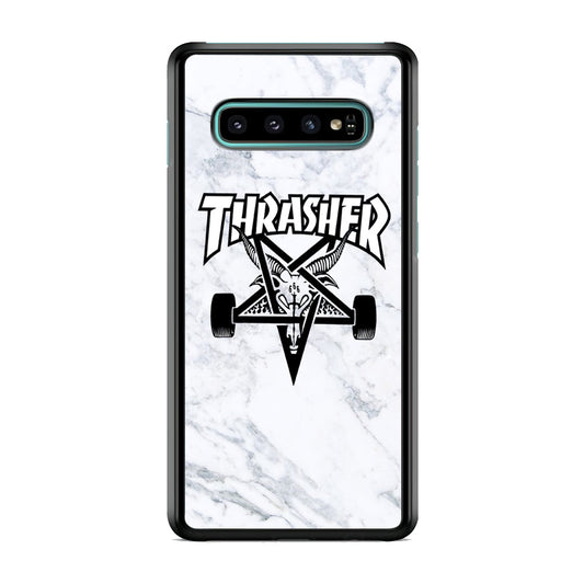 Thrasher x Pentagram White Marble Samsung Galaxy S10 Case-Xtracase
