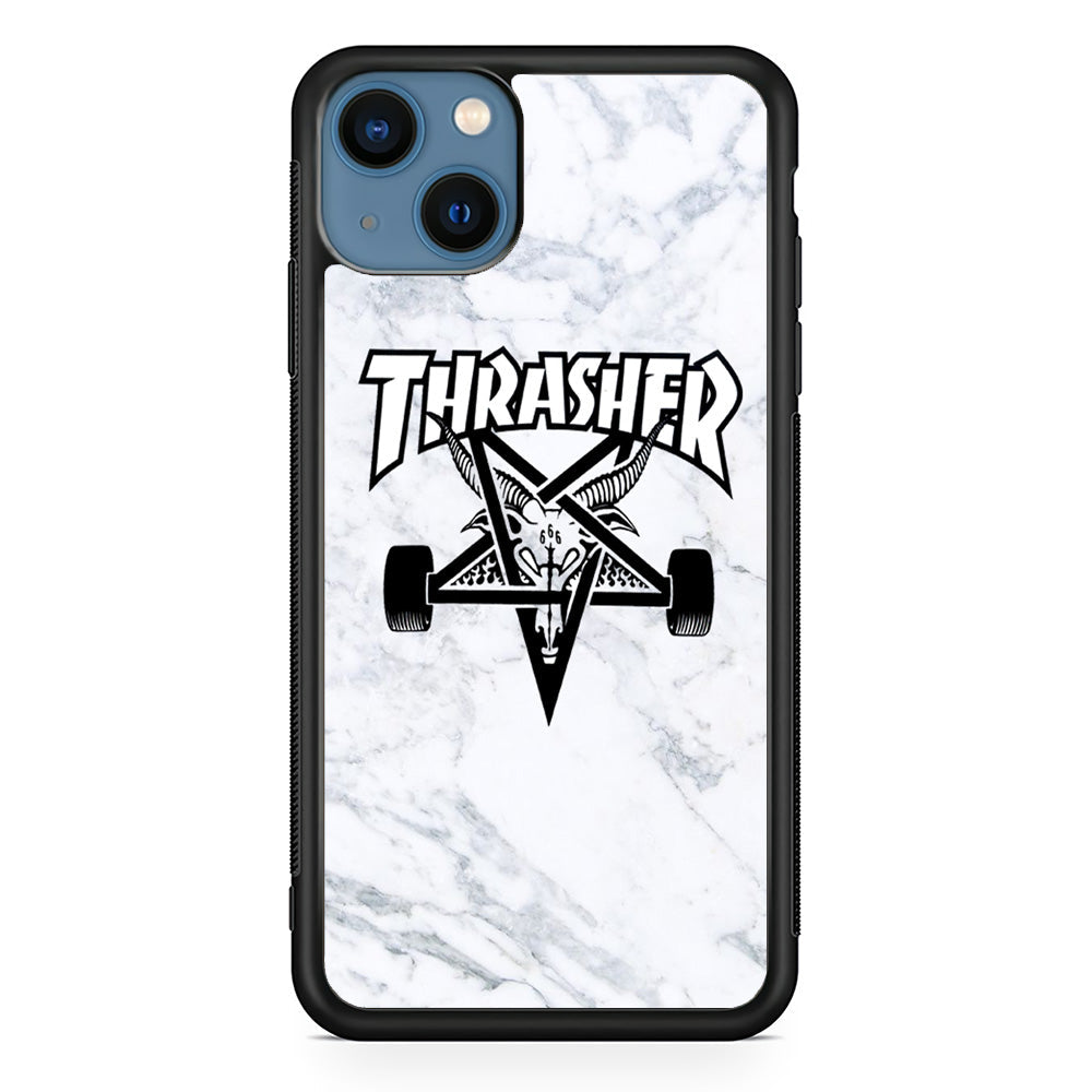 Thrasher x Pentagram White Marble iPhone 13 Case-Xtracase