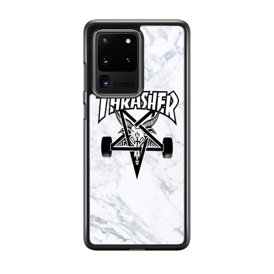 Thrasher x Pentagram White Marble Samsung Galaxy S20 Ultra Case-Xtracase