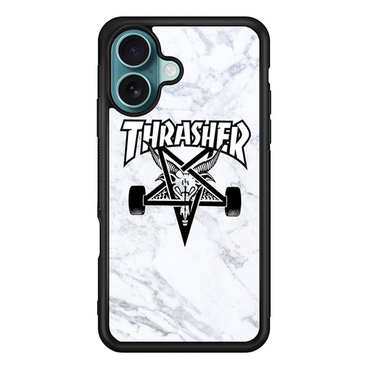 Thrasher x Pentagram White Marble iPhone 16 Case - Xtracase