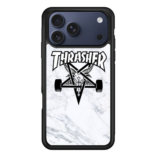 Thrasher x Pentagram White Marble iPhone 17 Pro Case - Xtracase