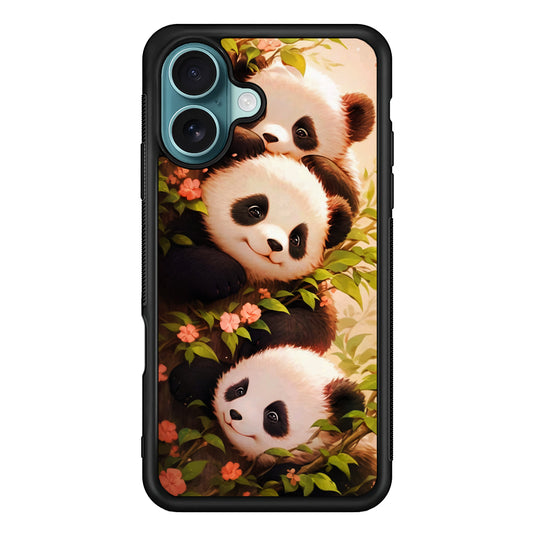 Three Cute Pandas Hiding iPhone 16 Case - Xtracase