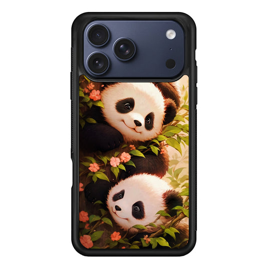 Three Cute Pandas Hiding iPhone 17 Pro Max Case - Xtracase