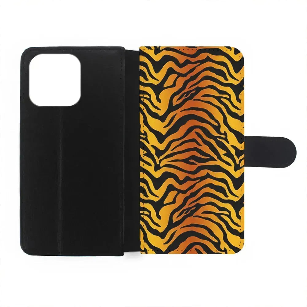 Tiger Stripe Skin Pattern iPhone 15 Pro Max Case-Flip Wallet Case-Xtracase
