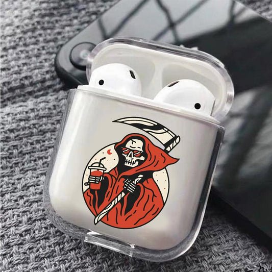 Tired Skull Protective Clear Case Cover For Apple Airpods-Xtracase