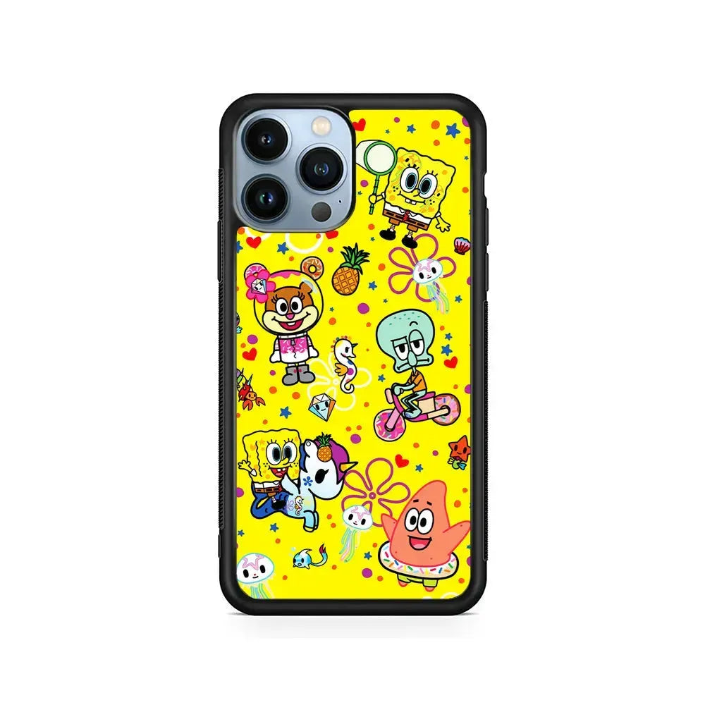 Tokidoki x SpongeBob Squarepants iPhone 15 Pro Max Case-Rubber / Black (2D Case)-Xtracase