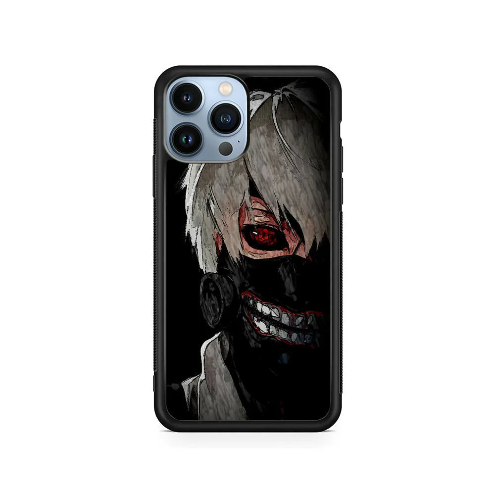 Tokyo Ghoul Ken Kaneki Anime iPhone 13 Pro Max Case-Rubber / Black (2D Case)-Xtracase