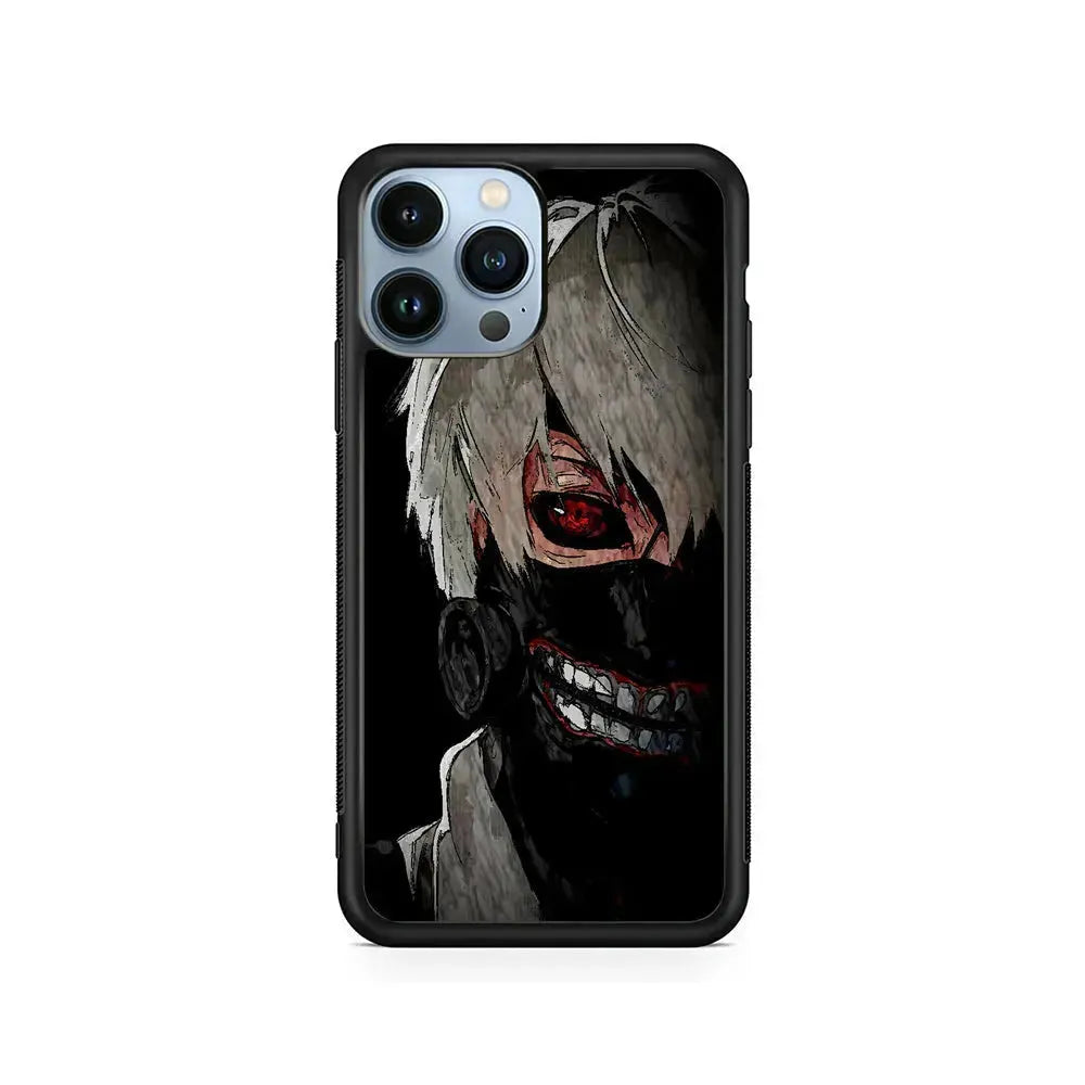 Tokyo Ghoul Ken Kaneki Anime iPhone 15 Pro Max Case-Rubber / Black (2D Case)-Xtracase