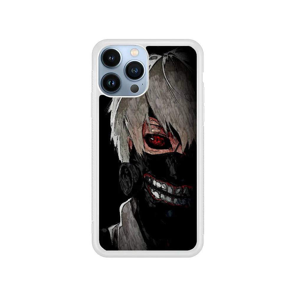 Tokyo Ghoul Ken Kaneki Anime iPhone 13 Pro Case-Rubber / White (2D Case)-Xtracase