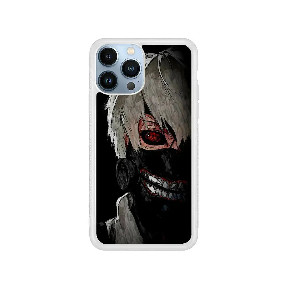 Tokyo Ghoul Ken Kaneki Anime iPhone 15 Pro Max Case-Rubber / White (2D Case)-Xtracase