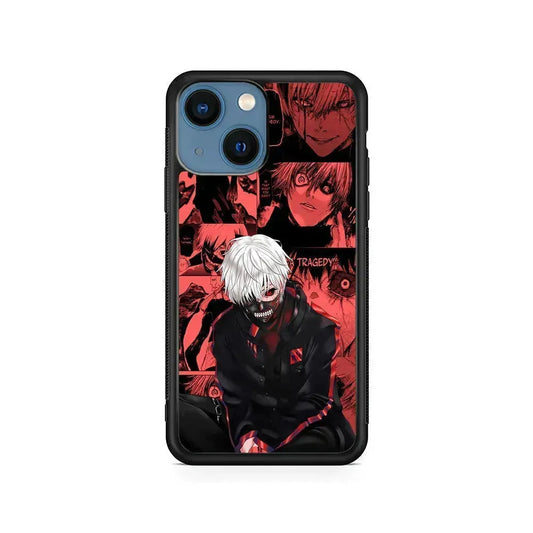 Tokyo Ghoul Ken Kaneki Comic iPhone 13 Mini Case-Rubber / Black (2D Case)-Xtracase
