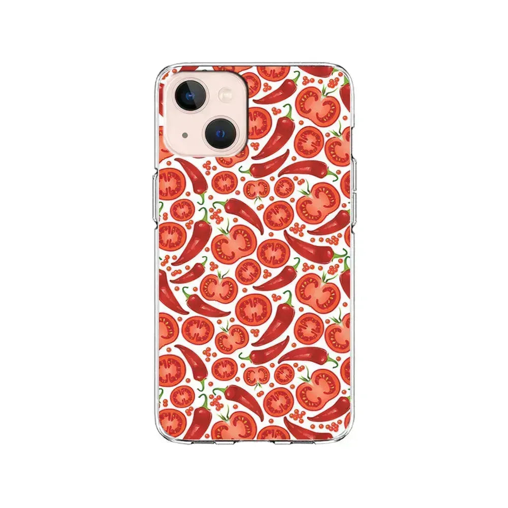 Tomatoes and Chili Peppers iPhone 13 Mini Case-Clear Soft Case-Xtracase