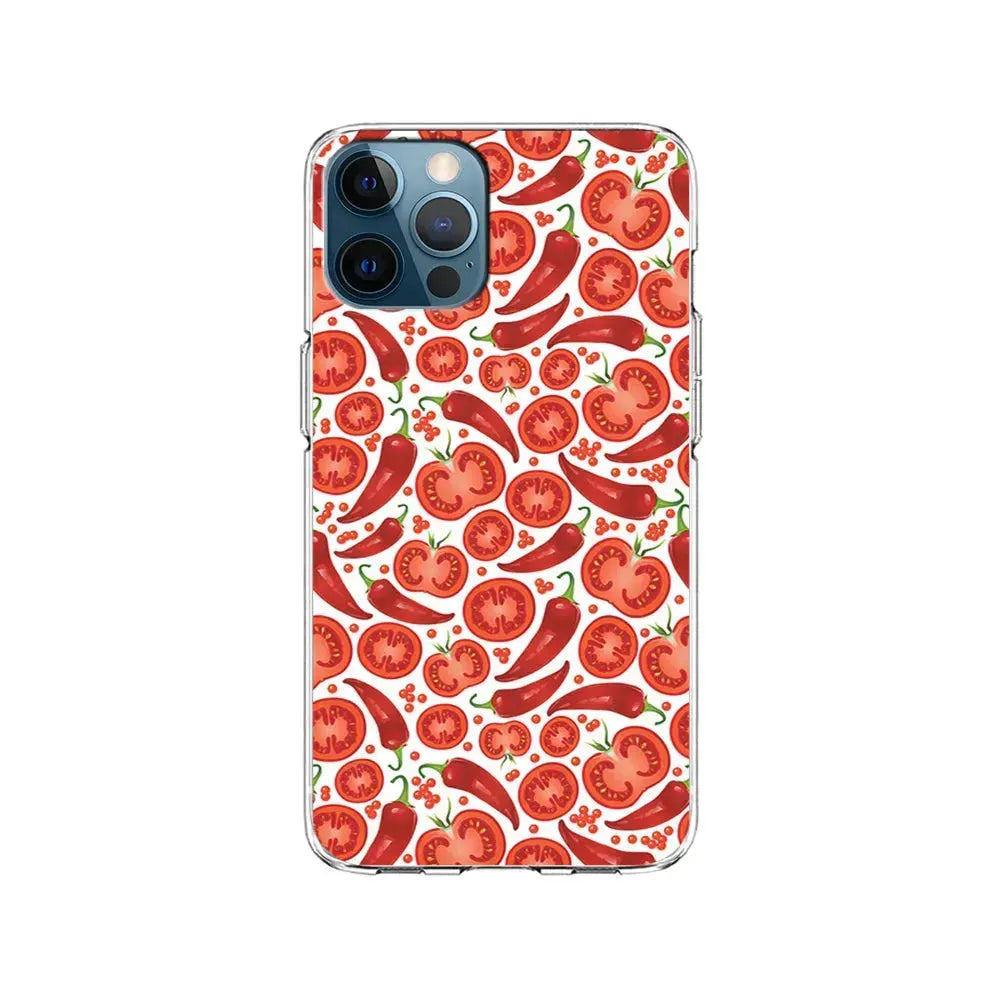 Tomatoes and Chili Peppers iPhone 15 Pro Max Case-Clear Soft Case-Xtracase